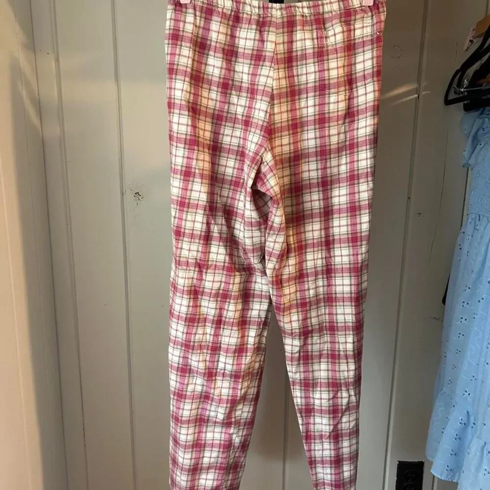 Ralph Lauren cotton pink and cream plaid pajama pants